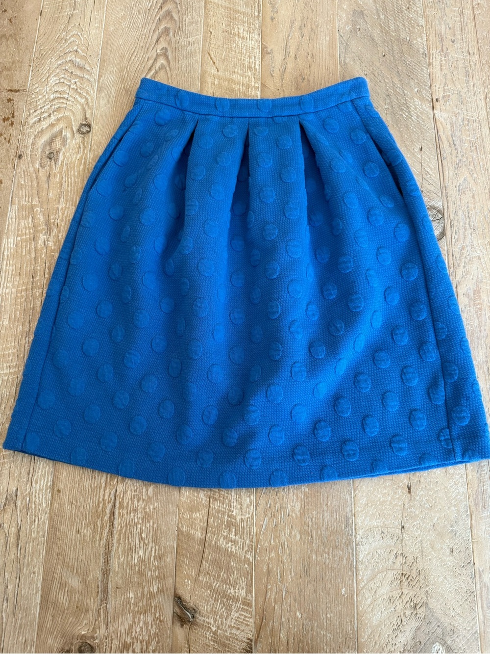 Boden Blue Pleated Midi A-Line Skirt with Pockets. Sz. 6